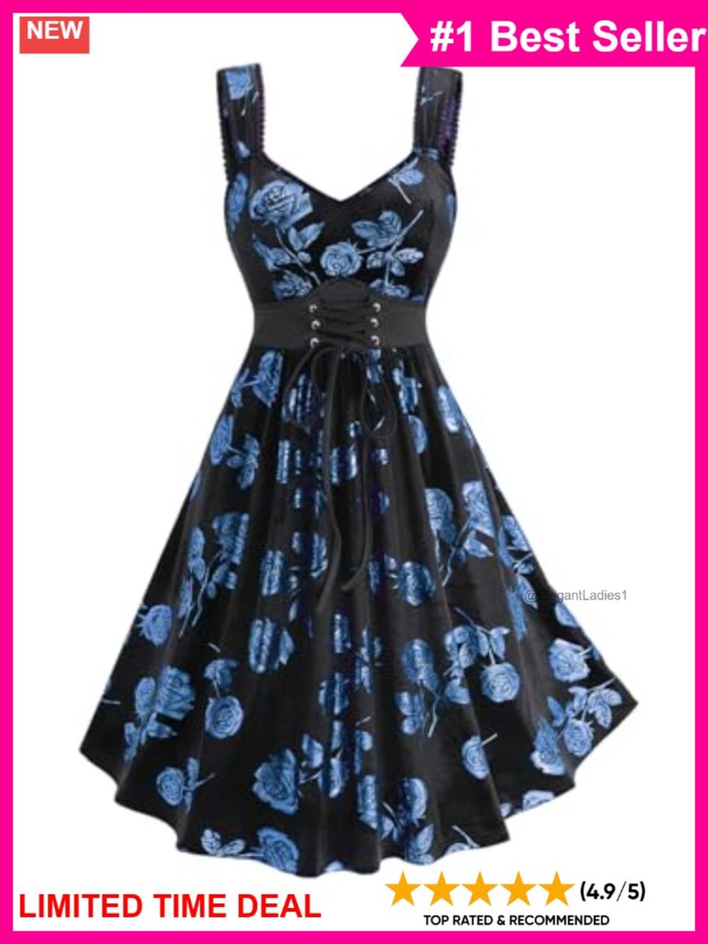 Plus Size Velvet Swing Cocktail Dress Gilding Rose Lace-Up Party